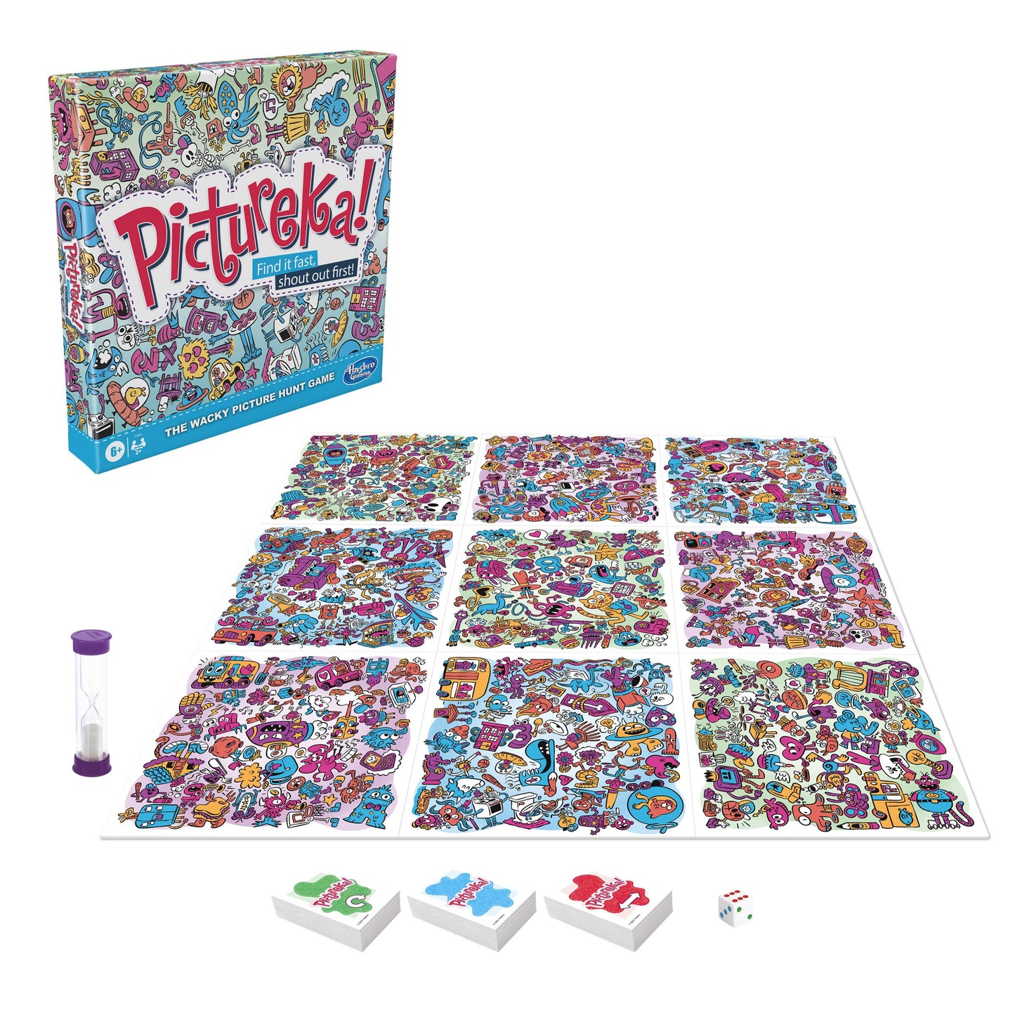 Hasbro Gaming Pictureka! Fun Family Board Game for Kids, Multicolor, Cardstock, Ages 6 and Up, Model F2564