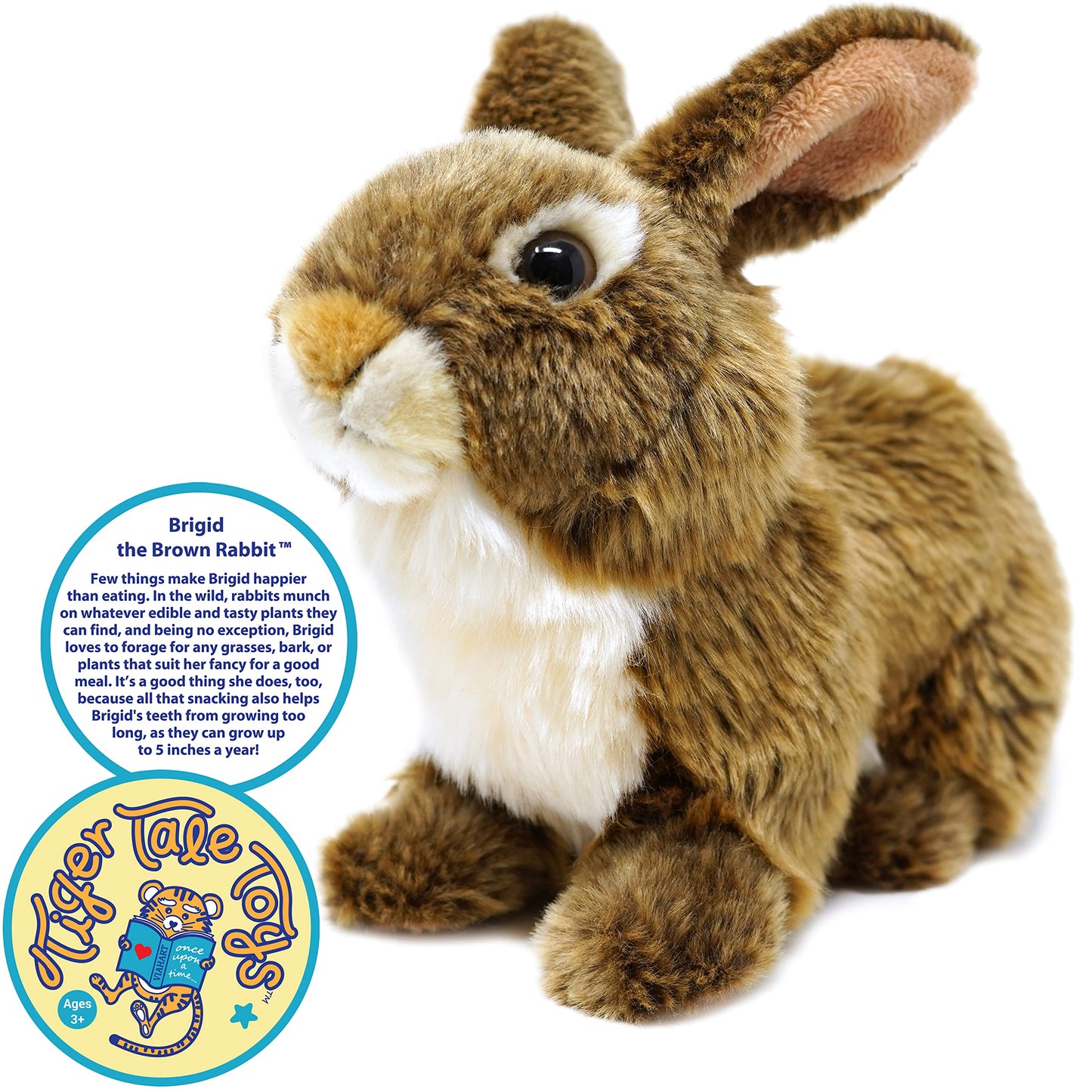 Tigerhart Brigid The Brown Rabbit - 10 Inch Stuffed Animal Plush Bunny
