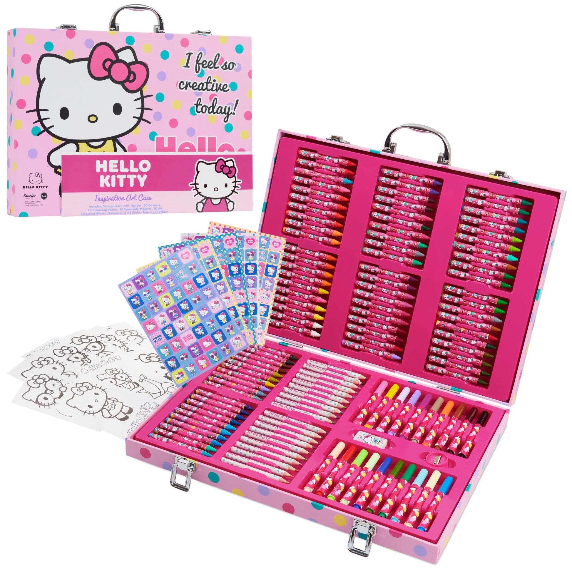 Hello Kitty Colored Pencils Art Supplies Drawing Kit School Supplies Painting Girls Drawing Pencils Art Kit Travel Case with Cra