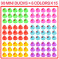 90-Pack Mini Rubber Ducks Set, Mini Colorful Rubber Duckies Bath Toy For Child,Float & Squeak Tiny Ducks Pool Toy Set For Kids Party Favors,Birthday Party Supplies,Prize Rewards