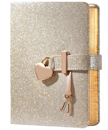 Cagie Diary With Lock And Key For Girls Ages 8-12 Journal With Lock 296 Gold Edged Pages Heart-Shaped Locked Journal For Women T