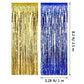 Sumind 4 Pack Foil Curtains Metallic Fringe Curtains Shimmer Curtain for Birthday Wedding Party Christmas Decorations (Blue and