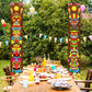 Frienda Hawaiian Luau Party Decoration Supplies Tiki Banner Tiki Totem Door Sign for Hawaii Tropical Decoration Aloha Tropical B