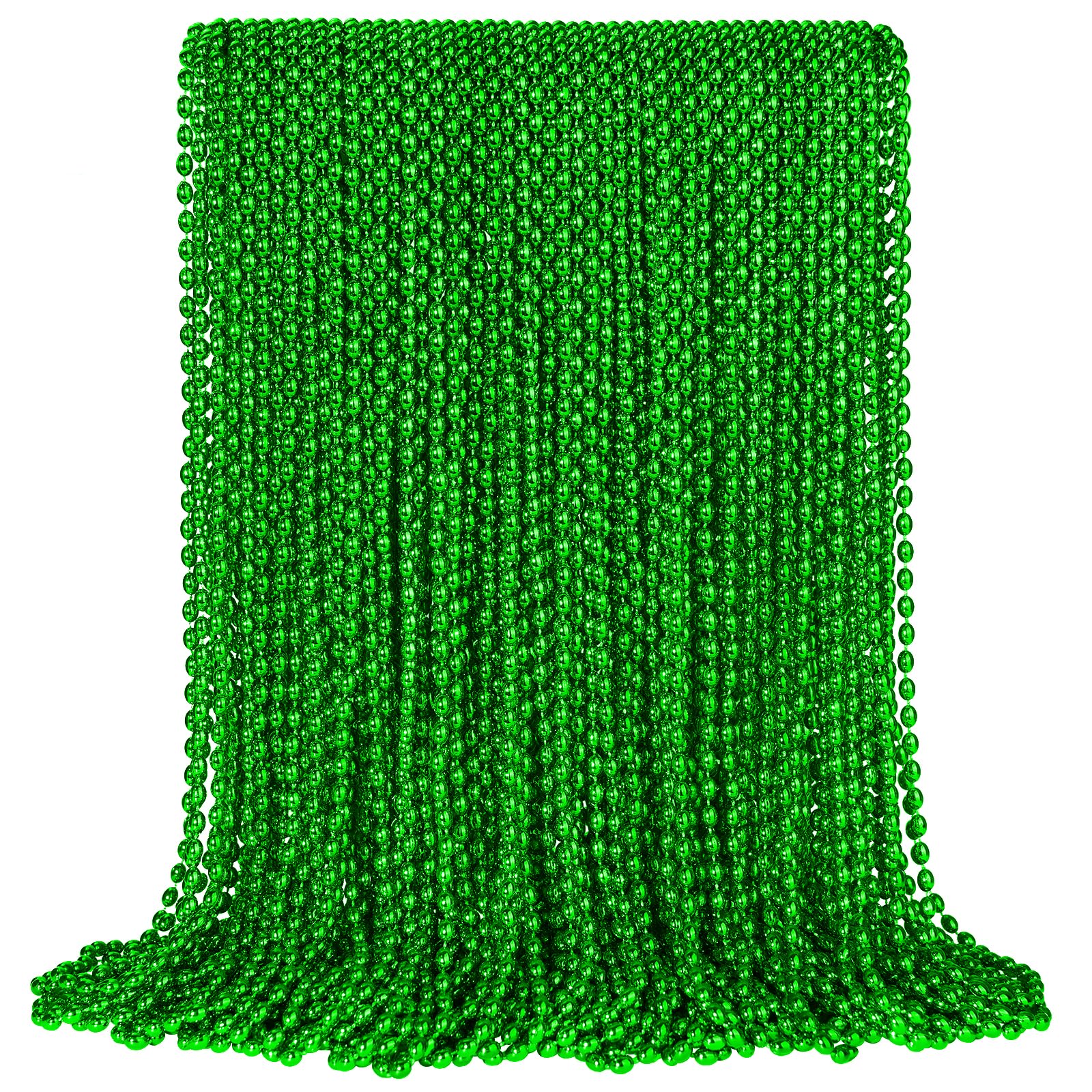 100 PCS St. Patricks Day Beads Necklace, 30.5'' Green Oval Beads Necklaces Christmas Necklaces Irish Saint Patricks Necklaces fo
