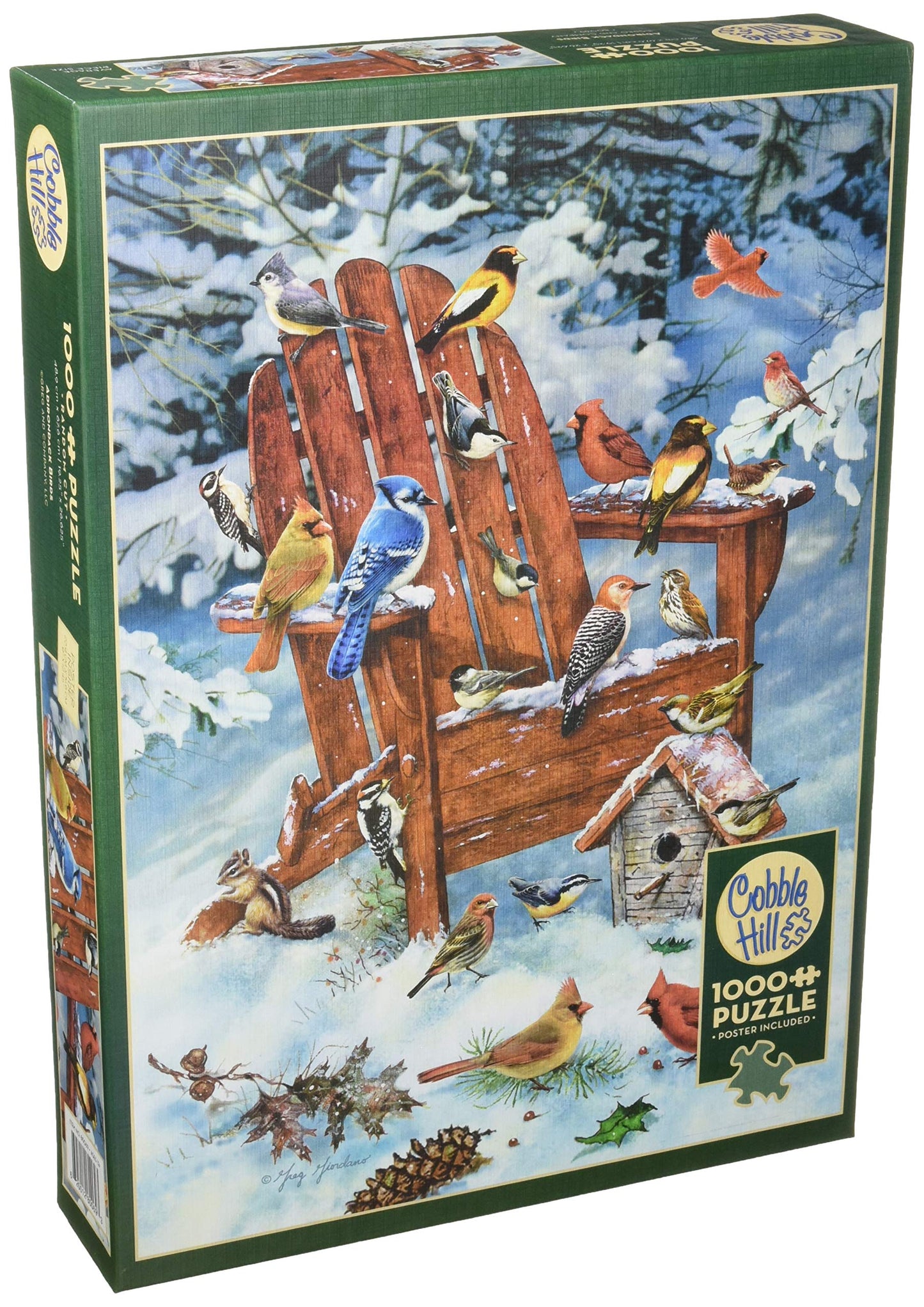 Cobblehill 80069 1000 Pc Adirondack Birds Puzzle, Various