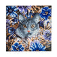 Crystal Art Diamond Painting Card Kit - Cat and Flowers- Create Your Own 7x7 Card Kit - for Ages 8 and up
