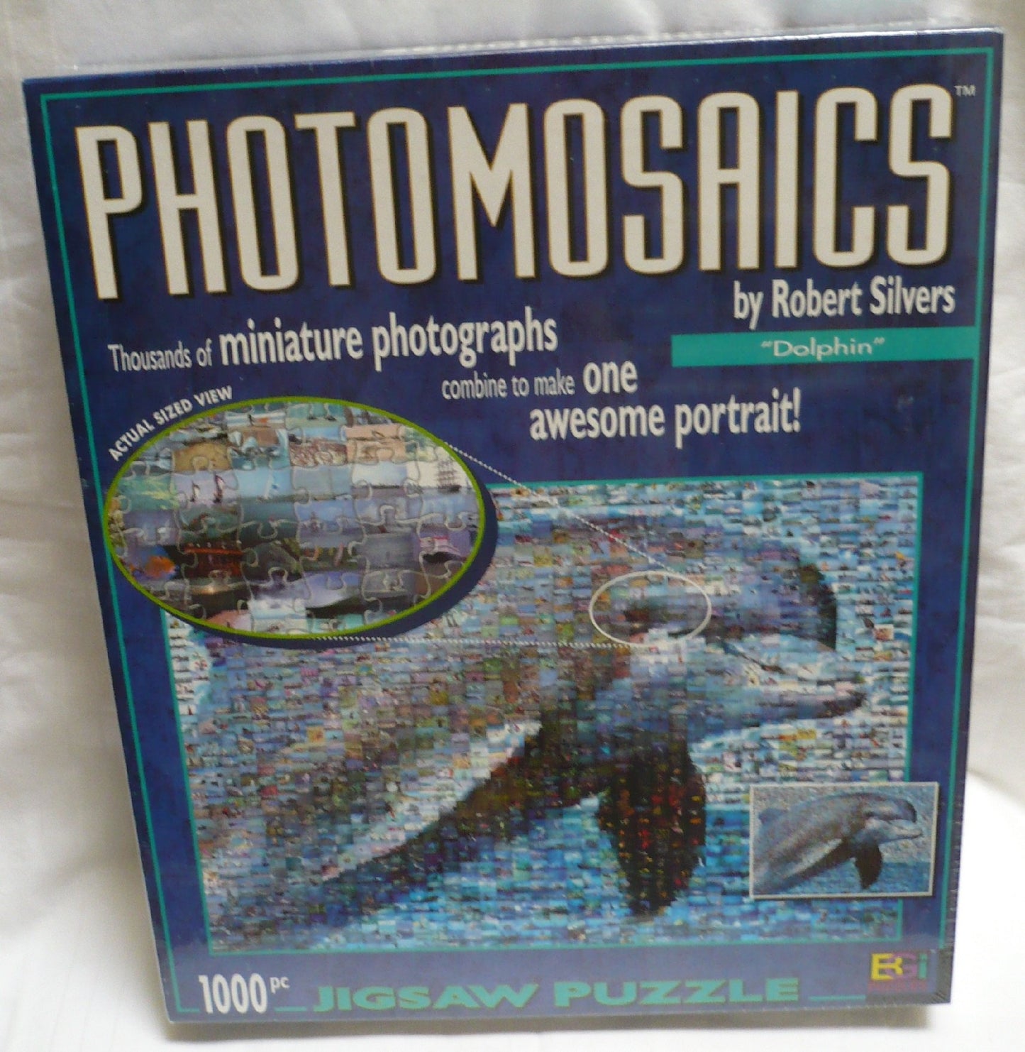 American Puzzles Photomosaic Dolphin Jigsaw Puzzle - 1000 Pieces, Cardboard Construction, Fun for All Ages