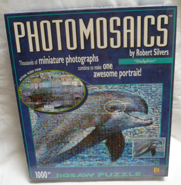 American Puzzles Photomosaic Dolphin Jigsaw Puzzle - 1000 Pieces, Cardboard Construction, Fun for All Ages