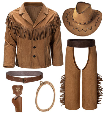 Kaipute Cowboy Costume Kids Jacket Pants For Boys Girls Western Role Play Halloween Party Cosplay 3-4T