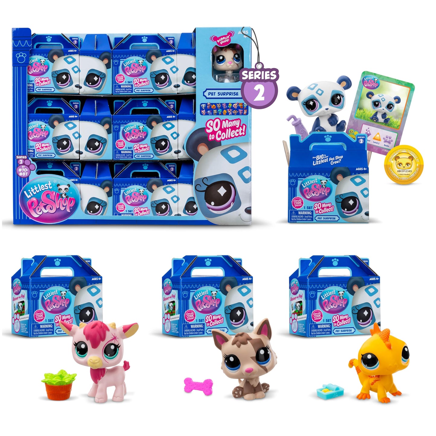 Littlest Pet Shop Pet Surprise Display Collector Set, 18 Mystery Figures, PVC, Multicolor, Model 00599, Ages 4+
