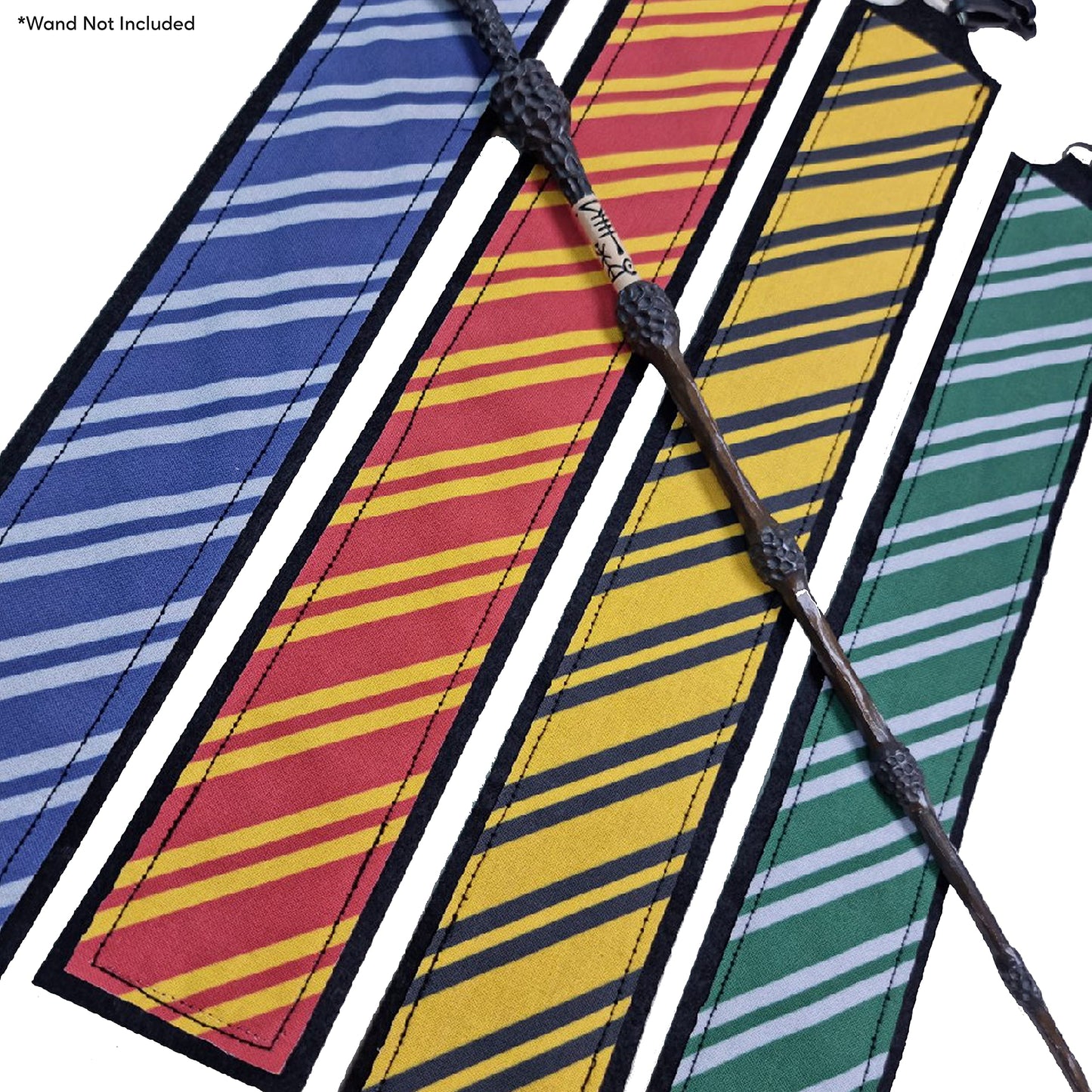 Varsany Wizard Magic Wand Holder Holster with School House Colors (Green & Silver)