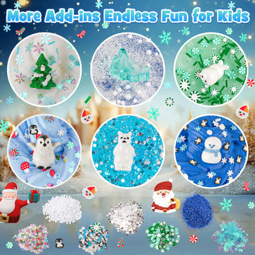 Lawoho 6 Packs Snow Slime Kit - Cloud Slime, Butter Slime, Clear Slime & Water Slime, Crunchy Slime For Kids With Slime Add-Ins, Slime Kit For Girls & Boys Birthday Halloween Christmas Easter Favors