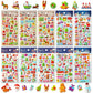 UPINS Christmas Stickers for Kids, 10 Sheets Holiday 3D Puffy Foam Decals - Cute Snowman, Reindeer, Tree, Santa for Party Favors