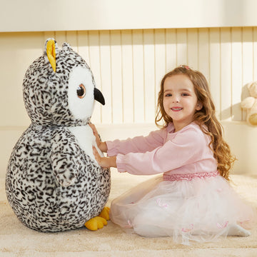 Earthsound Giant Owl Stuffed Animal Plush Toy,Large Owl Cute Jumbo Soft Toys,Big Size Huge Fluffy Plushy Oversized Fat Plushie,G