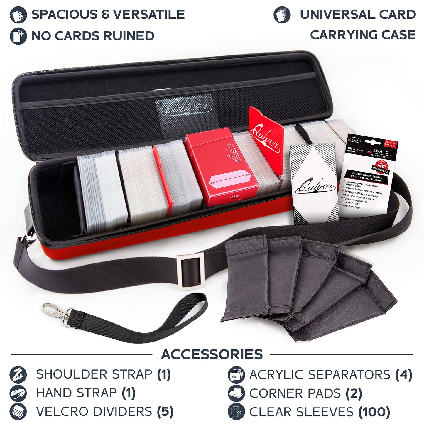 Quiver Time 's Red Card Case  Perfect for MTG Deck  enhanced Storage Box  for Trading Cards  and Playing Card Storage  Ideal for Carrying Magic The Gathering and Game TCG Enthusiasts Recommended