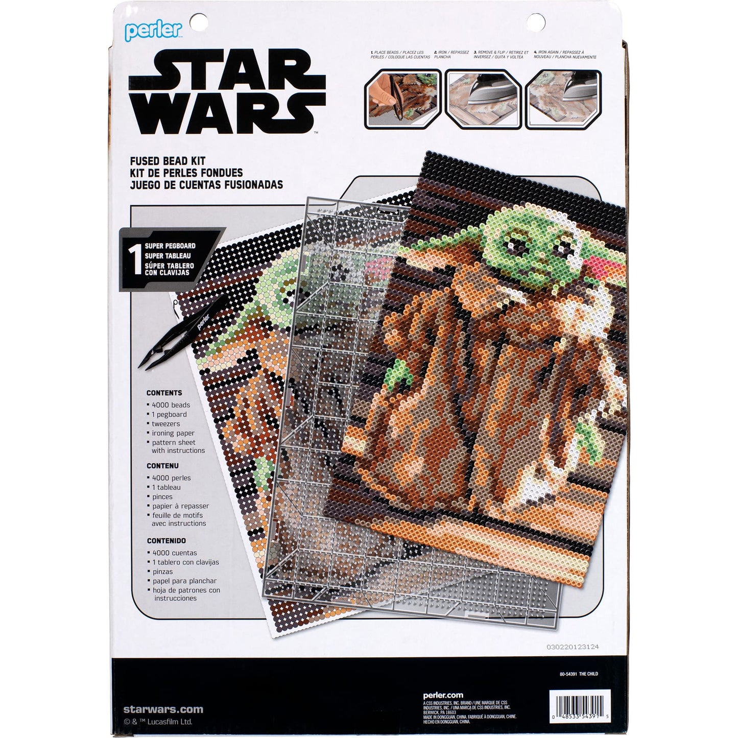 Perler 80-54391 The Mandalorian Baby Yoda Star Wars Fuse Bead Deluxe Box Kit, 4005