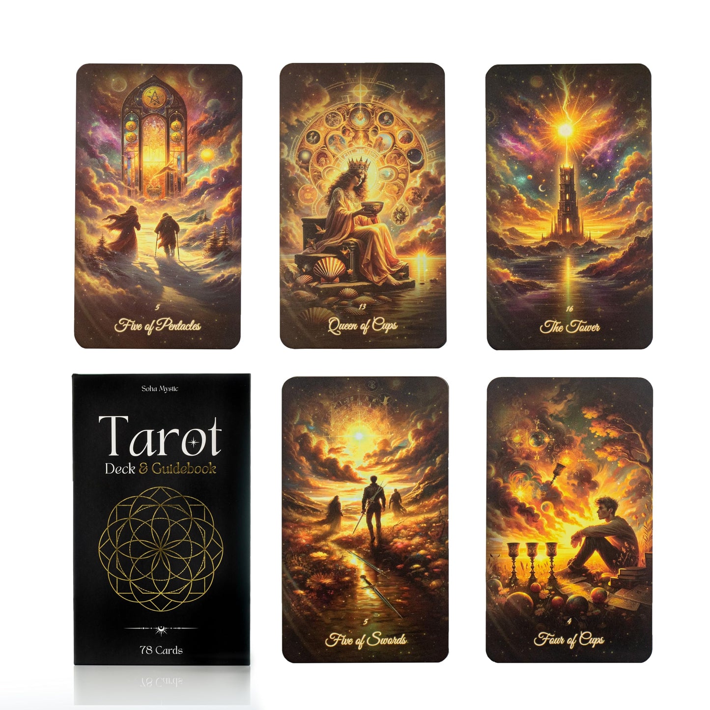 Tarot Cards With Guide Book For Intuition And Spiritual Protection - Vibrant Tarot Cards Deck With Original Archetypes - Tarot C