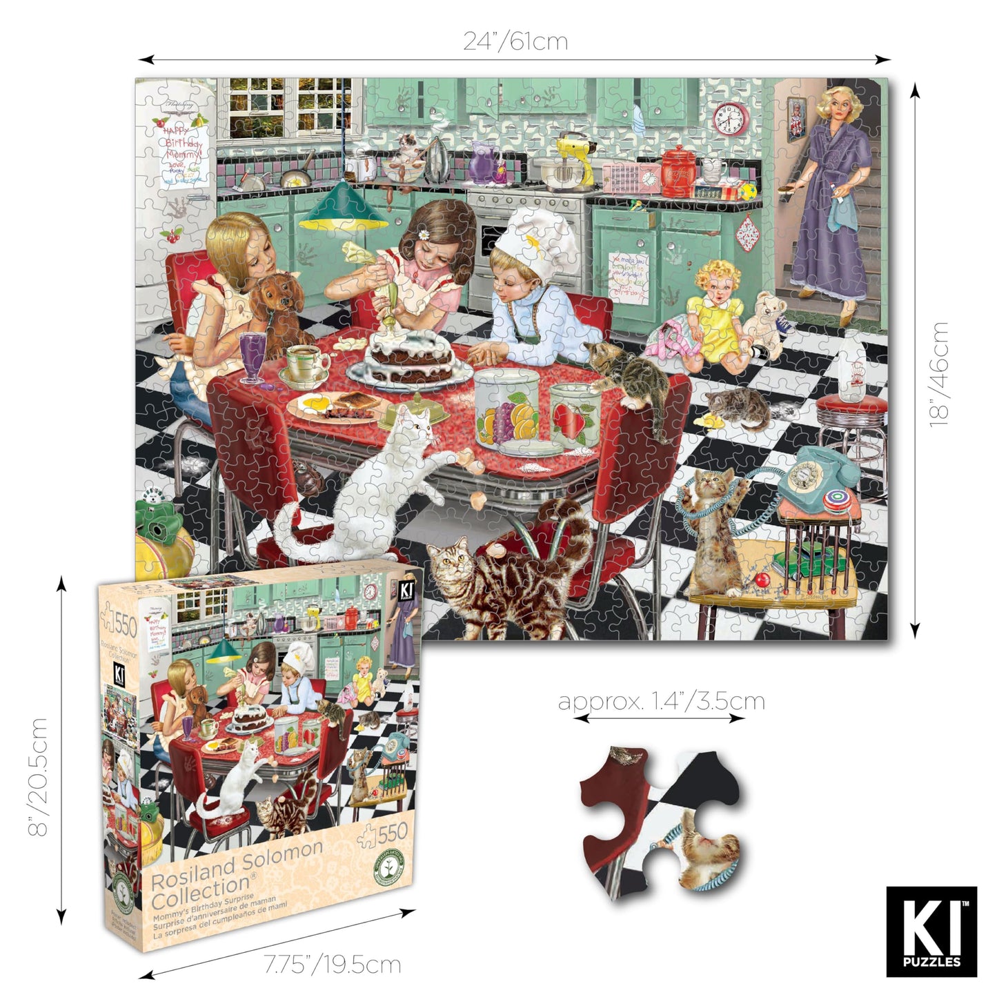 KI Puzzles 550 Piece Jigsaw Puzzle - Mommy's Birthday Surprise, 24x18", Paper, Model 50556