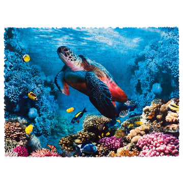 Woosaic Original Wooden Jigsaw Puzzles - Shimmering Turtle, 500 Pcs, 15''X11'', Beautiful Gift Package, Unique Shape Best Gift F