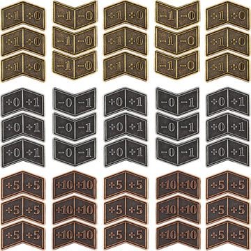 45 Pieces Antique Metal Buff Counter Tokens Magic The Gathering Token Creature Stats Or Loyalty Counters For Mtg Ccg Card Gaming Accessories With Velvet Bag