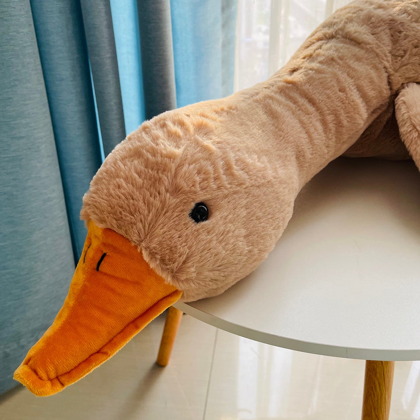 Tanha Goose Plush, Soft Large Goose Stuffed Animal, Cute Stuffed Goose, Brown Duck Plush Gift For Girlfriend, Kids Or Best Friend(51Inch, 130Cm)