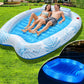 Sinbyuer 2 Person Inflatable Tanning Pool Lounger Float, Solar Powered Inflatable Tanning Bed Float With Colorful Light, Sunbath