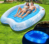Sinbyuer 2 Person Inflatable Tanning Pool Lounger Float, Solar Powered Inflatable Tanning Bed Float With Colorful Light, Sunbath