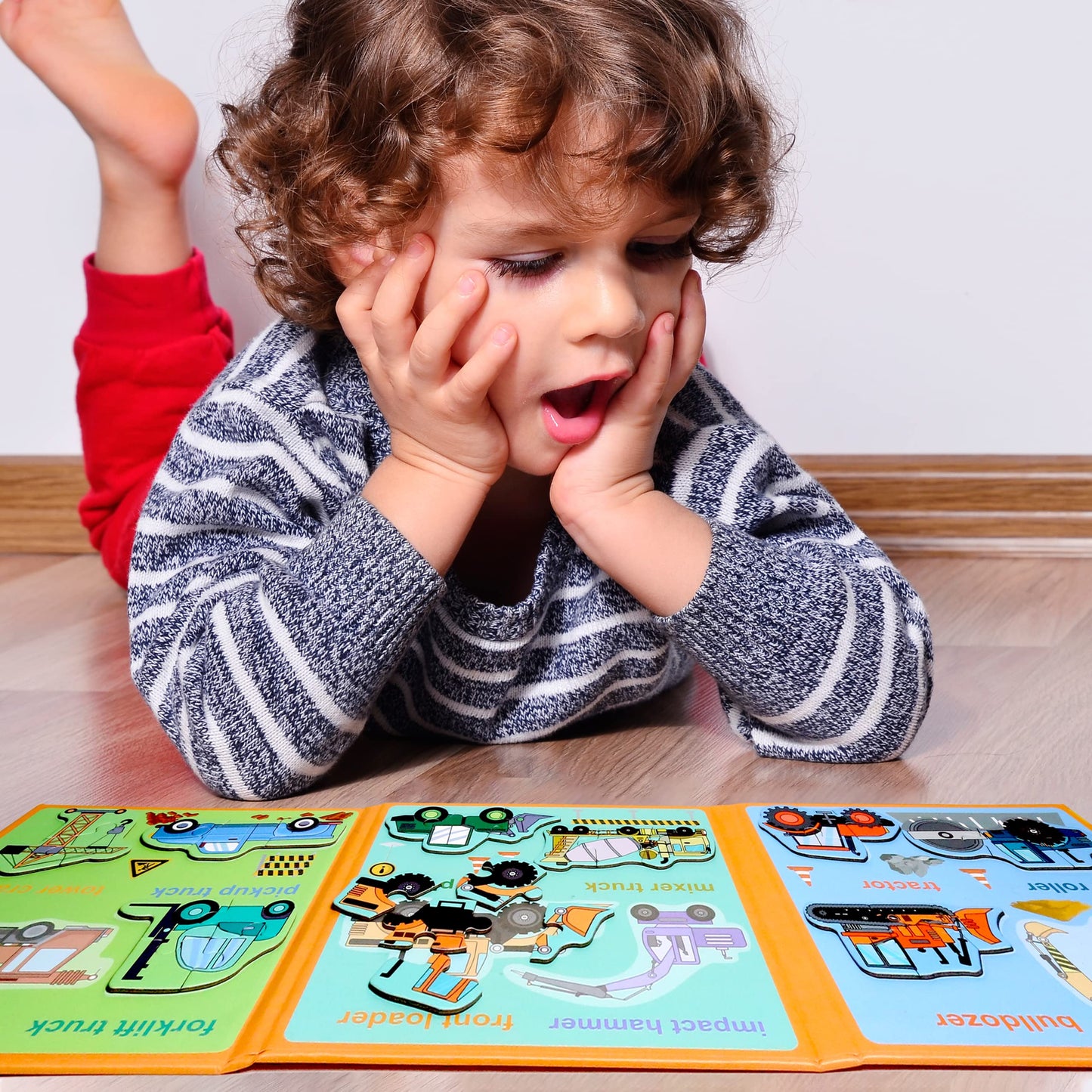 Magnetic Puzzles For Kids Ages 1-3, Travel Toddler Puzzles Ages 2-4 Year, Excavator Refrigerator Magnet For Kids Learning Gift F