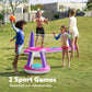 Joyin Inflatable Pool Float Set Volleyball Net & Basketball Hoops, Floating Swimming Game Toy Floaties For Kids And Adults Volle