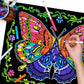 Stuff2Color Geo Butterfly - Fuzzy Coloring Poster - Includes 3 Designs to Color (1 Large, 2 Small) - for Kids, Toddlers, Kids, T