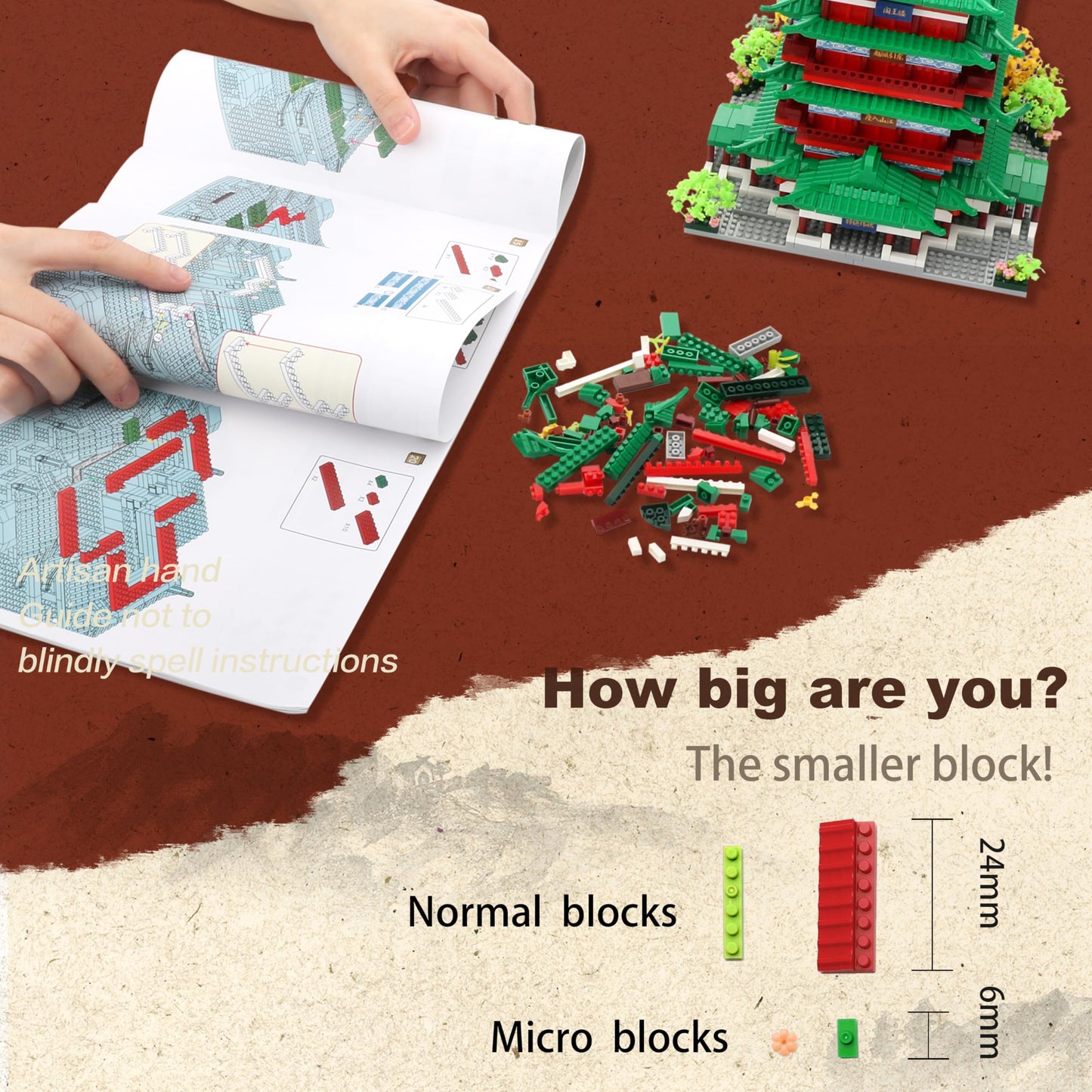 Cozymass Chinese Ancient Architecture Micro Building Blocks Set In Asian- Tengwang Pavilion Model Kit Toy Gift For Adults And Ki