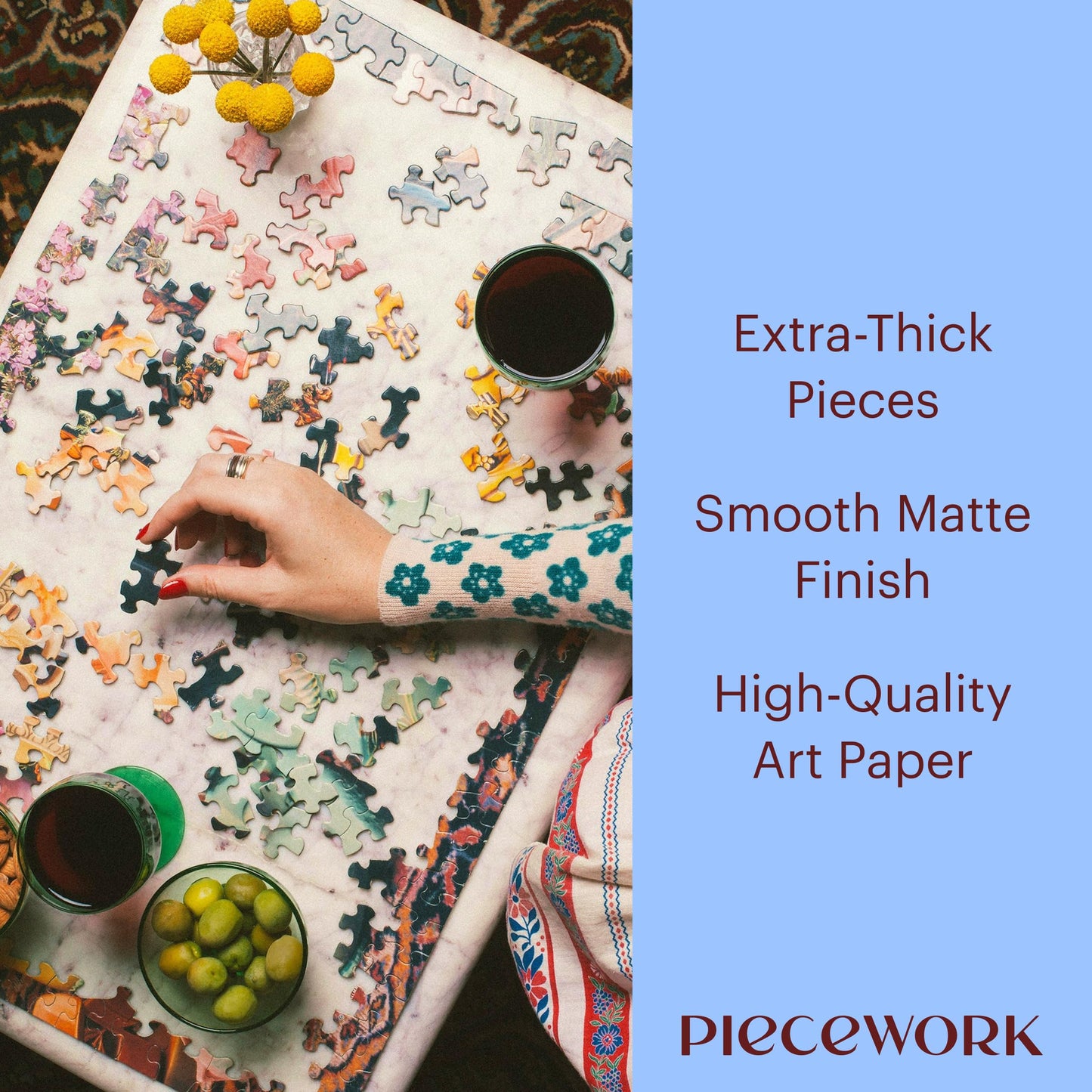 Piecework Puzzles Early Bird 1000 Piece Puzzle For Adults, Challenging Jigsaw Puzzle With Sugary Breakfast Cereal Imagery, Soft-