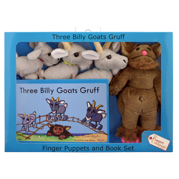 The Puppet Company Traditional Story Sets Three Billy Goats Gruff & Troll Book and Finger Puppets Set