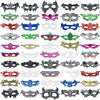 Chivao 50 Pcs Lace Mask Masquerade Venetian Eye Mask Mardi Gras Mask Flexible Masks for Carnival Birthday Valentine's Day(Colorf