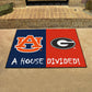 FANMATS 18894 Auburn / Georgia House Divided Rug - 34 in. x 42.5 in.