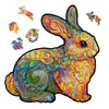 Unidragon Original Wooden Jigsaw Puzzles - Precious Rabbit, 309 Pcs, King Size 14.1'X14.5', Beautiful Gift Package, Unique Shape Best Gift For Adults And Kids
