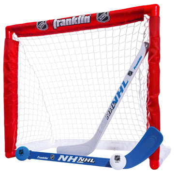 Franklin Sports Nhl Kids Mini Hockey Set - Includes 1 Knee Hockey Goal - 2 Mini Hockey Sticks + 2 Foam Balls - Indoor Toy Mini H