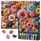 1000 Piece Dessert Jigsaw Puzzle for mature-themeds - Colorful Donut & Sweet  Art with enhanced Puzzle Board  Challenging Foodie Theme Puzzles for mature-themeds  27.5x19.7 Inches