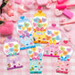 CY2SIDE Valentines Gumball Machine Stickers - 12 Sets of Valentines Day Conversation Heart Sticker Art Craft for Kids School Act