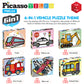 Picasso Cubes Magnetic Cube Puzzle 6-In-1 Vehicle Theme Pattern Magnet Brain Teaser Cubes Building Block 120 Pictures Toy Set Ki