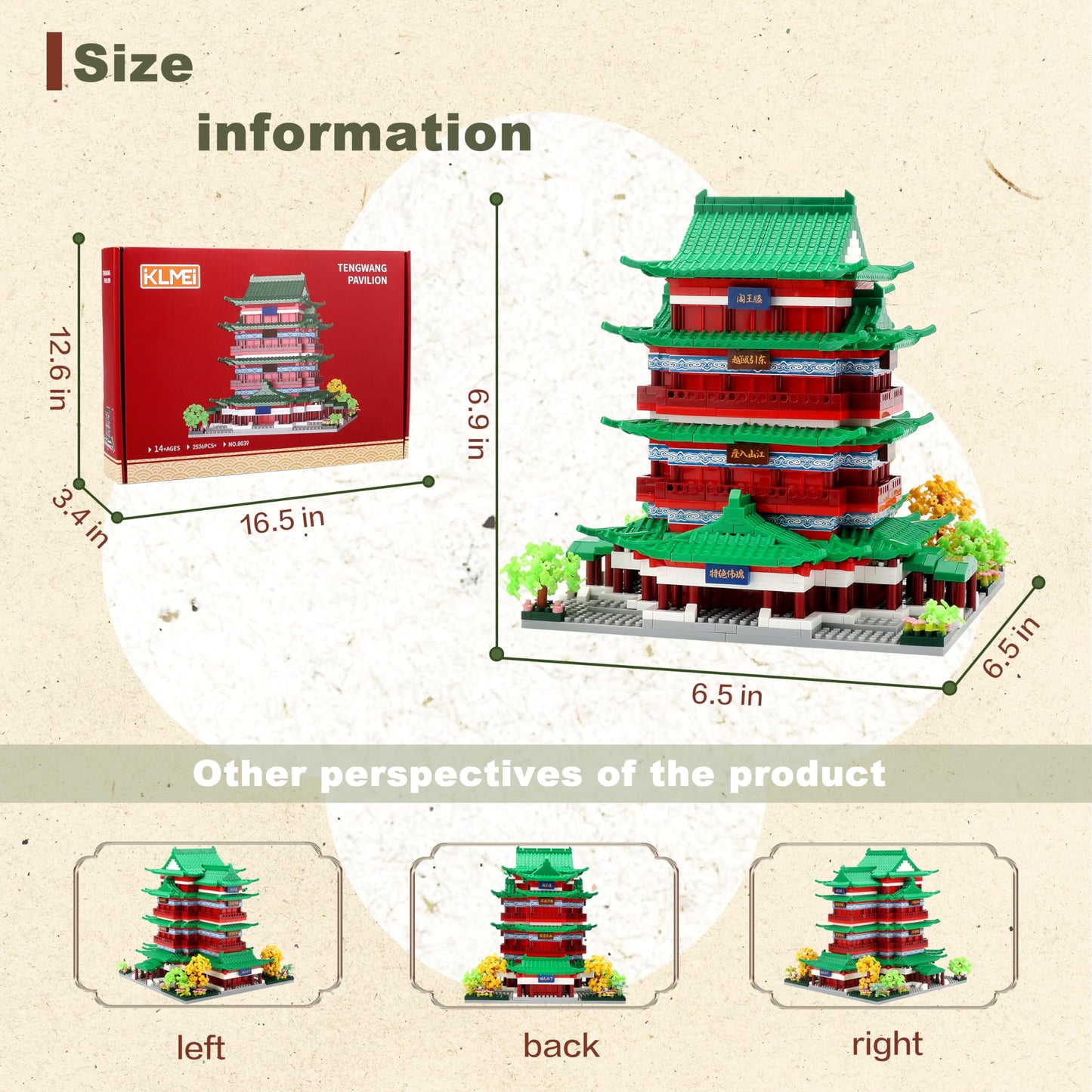 Cozymass Chinese Ancient Architecture Micro Building Blocks Set In Asian- Tengwang Pavilion Model Kit Toy Gift For Adults And Ki