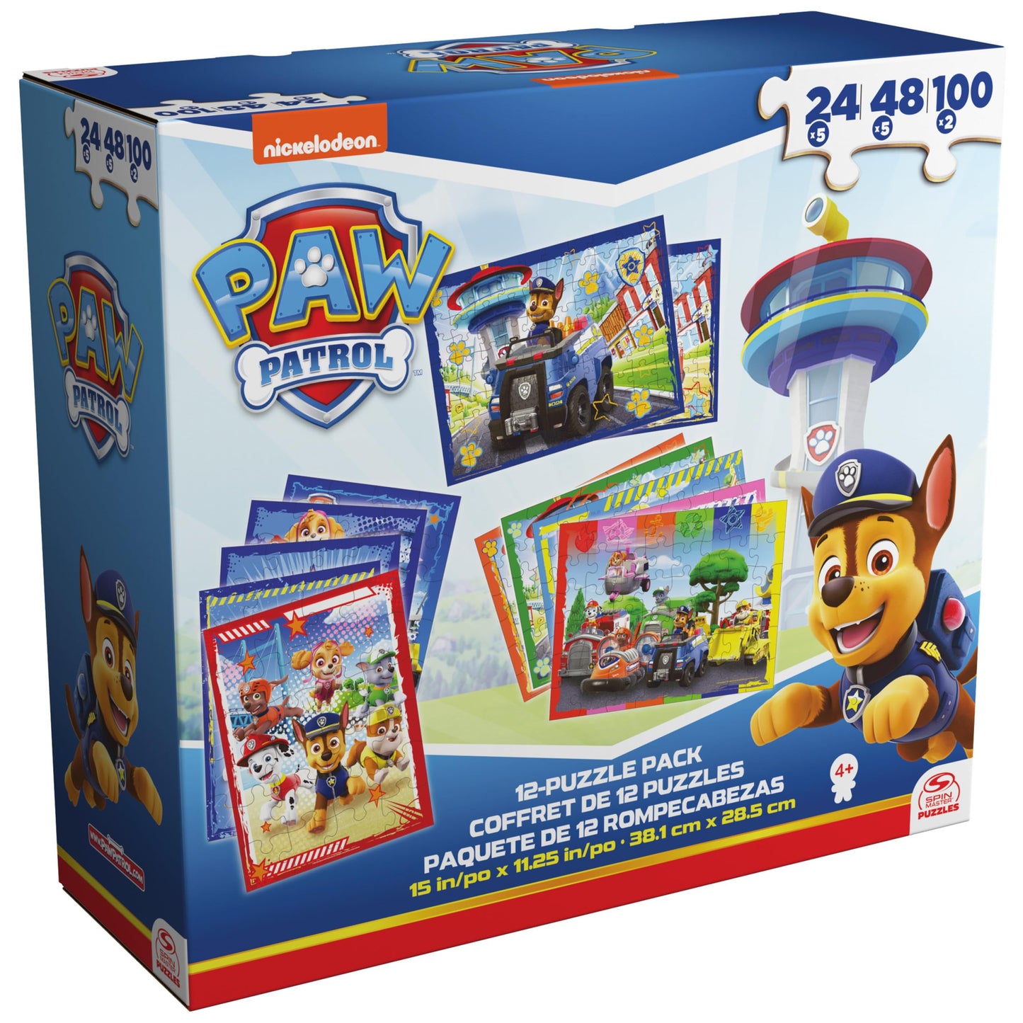 PAW Patrol: The Movie, 7 Wood Puzzles Jigsaw Bundle 12pc 16pc 24pc Chase Skye Marshall Rubble Show with Tray, for Kids Ages 4 an