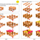 Toys of Wood Oxford Wooden Logs Farm Playset - 207 Pieces, Multicolor, TW-SH Farm, Ideal for 3-6 Year Olds