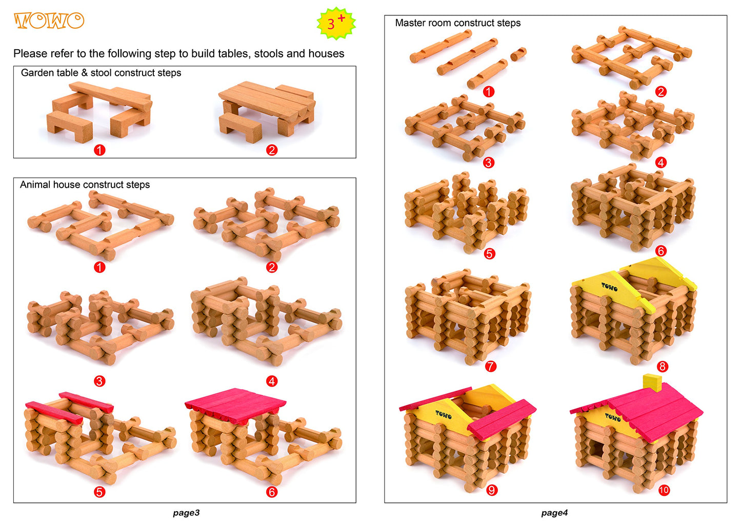 Toys of Wood Oxford Wooden Logs Farm Playset - 207 Pieces, Multicolor, TW-SH Farm, Ideal for 3-6 Year Olds