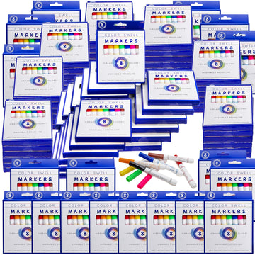 Color Swell Washable Bulk Markers 72 Packs 8 Count Vibrant Colors 576 Total Markers Bulk Perfect for Teachers, Kids and Classroo