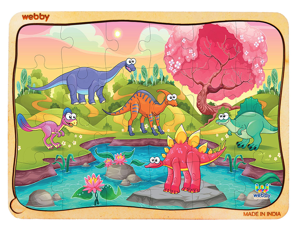 Webby Kids Dino Land Wooden Jigsaw Puzzle, 24Pcs  Multicolor