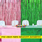 LOYIM 4 Pcs Holographic Tablecloth for Party Pink and Green 54  x 108  Iridescent Metallic Plastic Glitter Laser Table Covers Wi