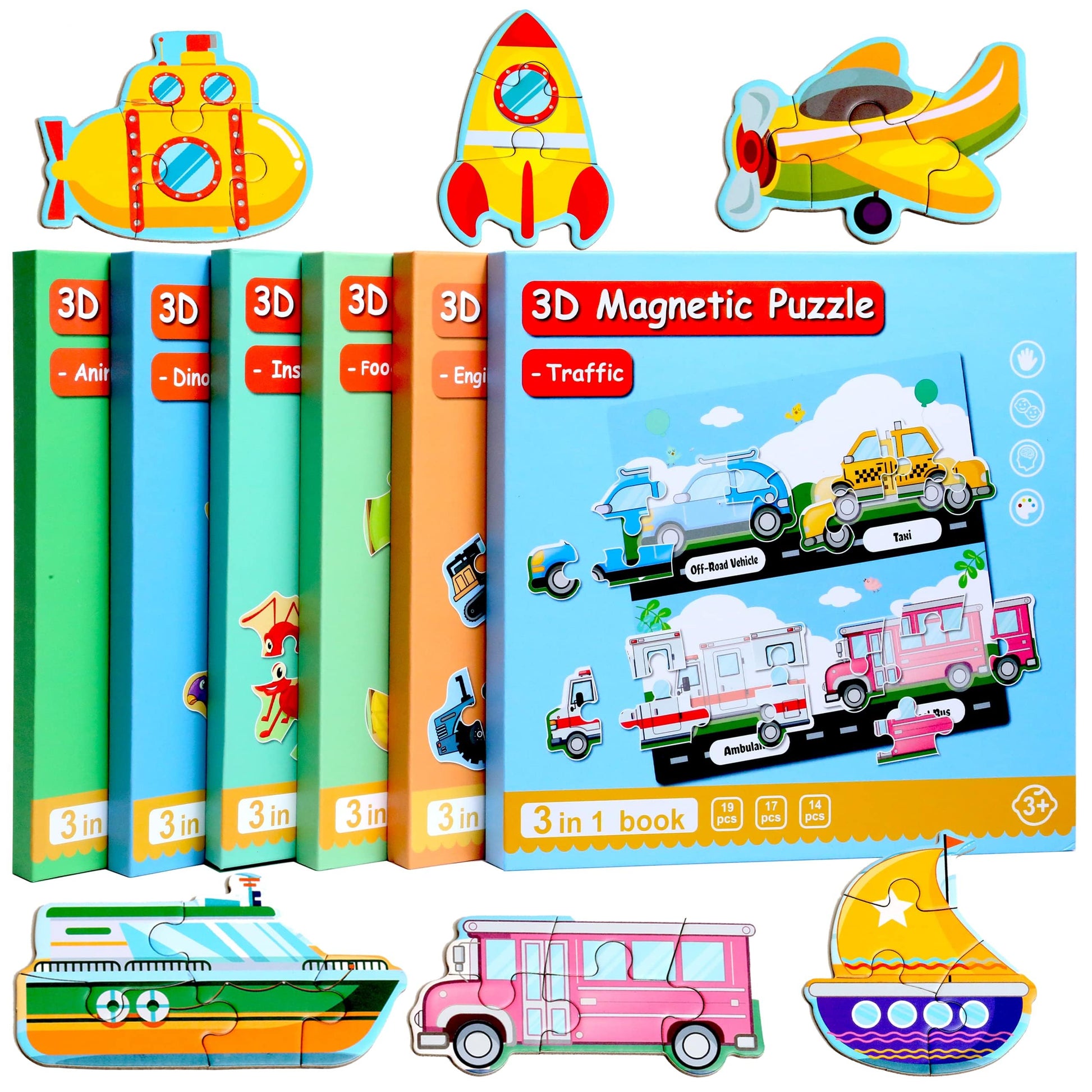 Magnetic Puzzles For Kids Ages 1-3, Travel Toddler Puzzles Ages 2-4 Year, Space Car Activities Toy For Boys & Girls 3-5 Yo - Lea
