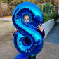 40 Balloon Number, Metallic Blue Number 40Th Birthday Balloons 40 Inch, 40 Years Old Metallic Blue Birthday Decorations For Men