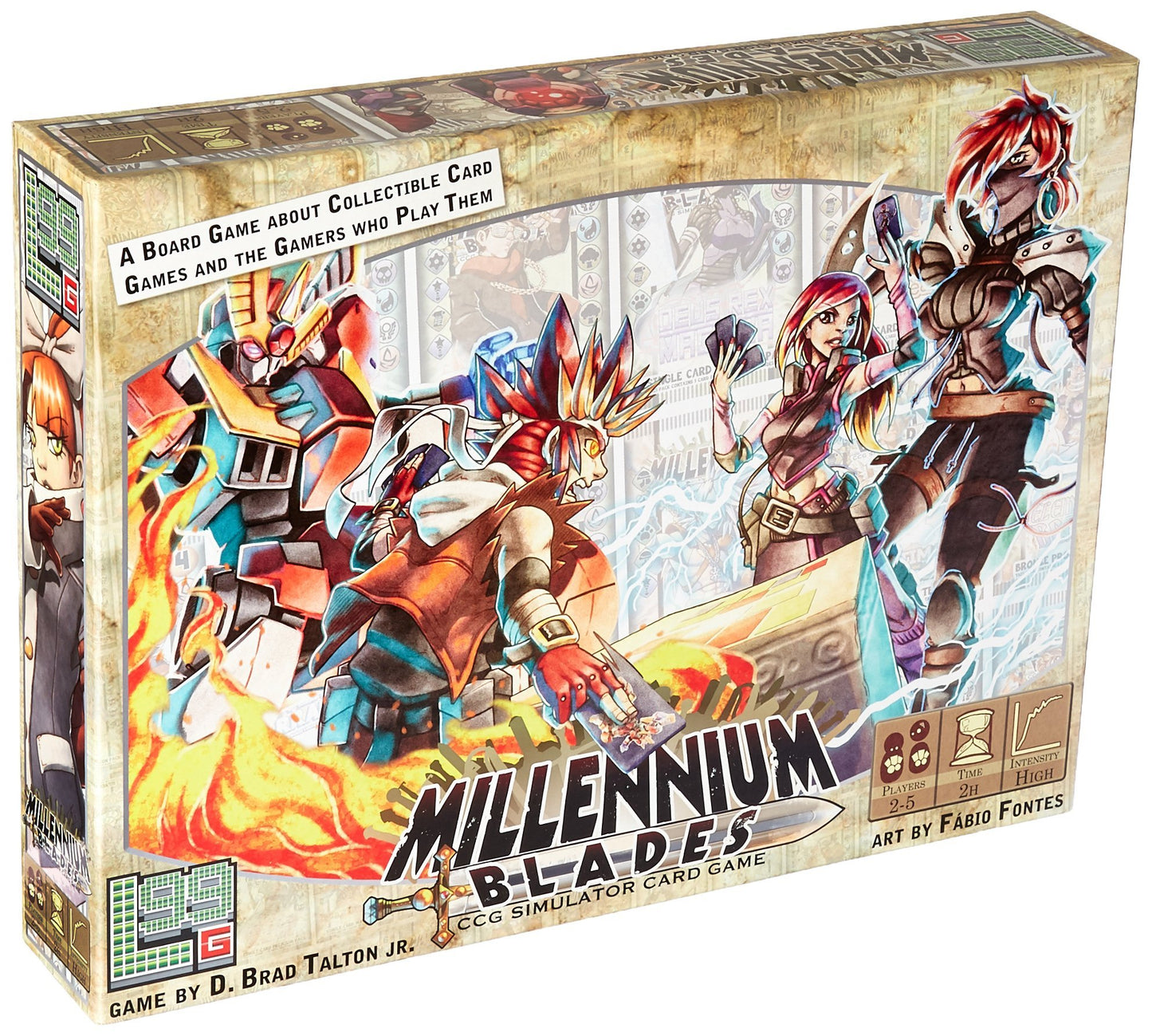 Level 99 Games Millennium Blades Board Game | CCG Simulator | 2-5 Players | Ages 14+ | Cardboard | Model L99-MB001